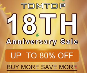 Up to 80% OFF TOMTOP's 18th Anniversary Sale